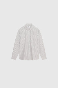 Double A by Wood Wood Day Striped Shirt, grey