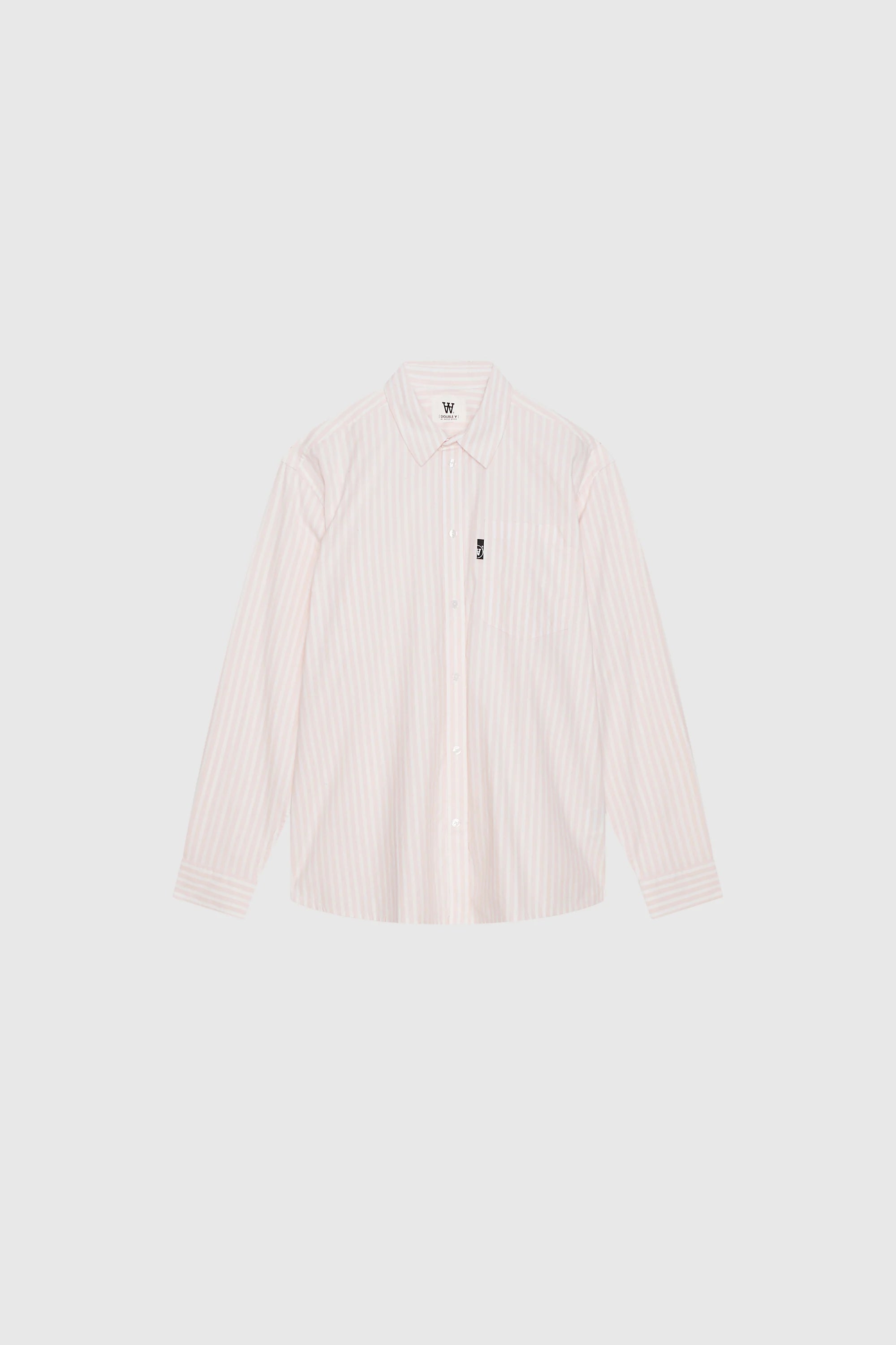 Double A by Wood Wood Day Striped Shirt, pink