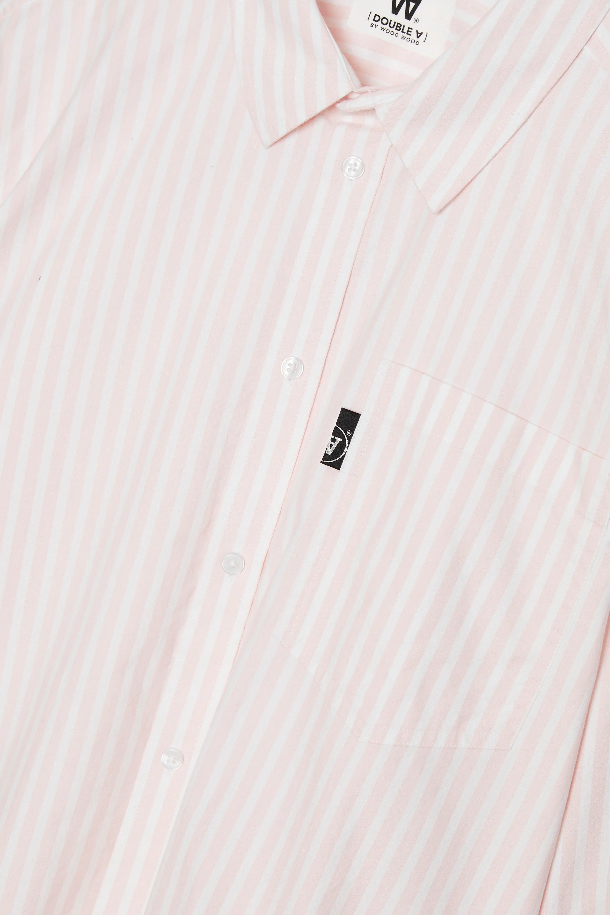 Double A by Wood Wood Day Striped Shirt, pink