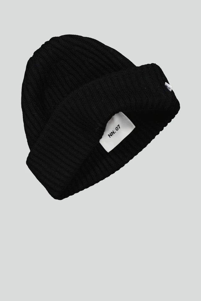 NN07 Rib Wool blend Beanie Black