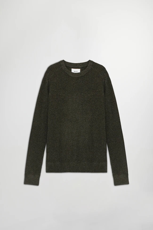 NN07 Kevin Organic cotton Sweater, Dark Army