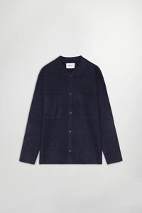 NN07 Jonas Boiled wool Overshirt, Navy Blue