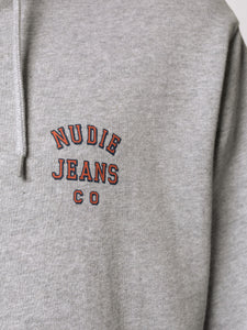 Nudie Jeans Franke Logo Hoodie Greymelange