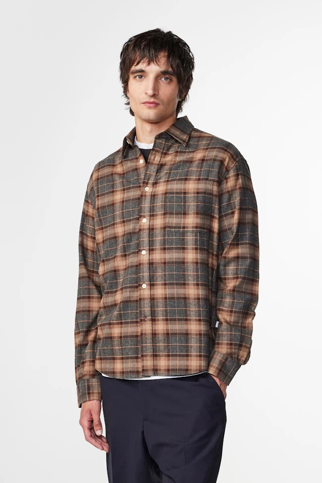 NN07 Deon Shirt, Brown check