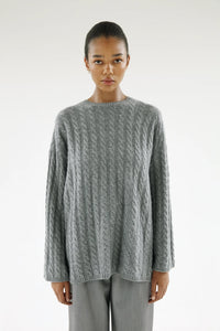 Almada Label Noa Cable Knit, grey