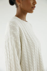 Almada Label Noa Cable Knit, cream