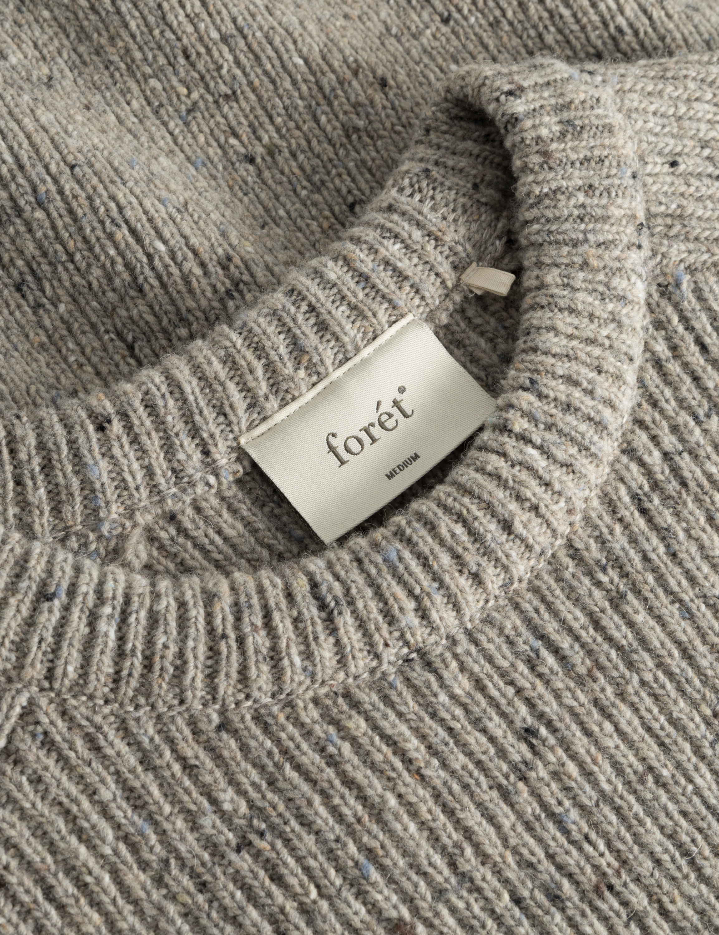 Foret Studio Cone Rib Knit, Light Grey Melange