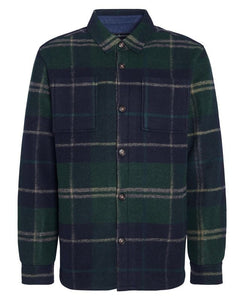 Barbour Chapter Tailored Check Overshirt, Green Lock Tartan