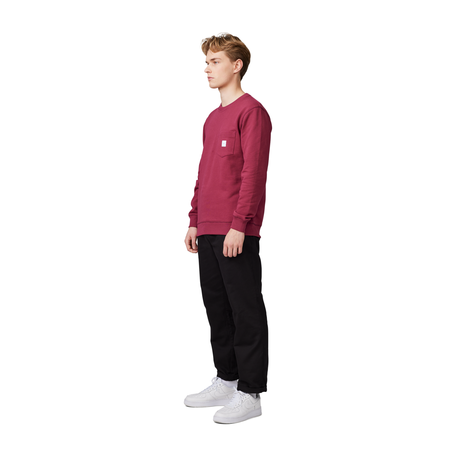 Makia Square Pocket Sweatshirt - Cranberry