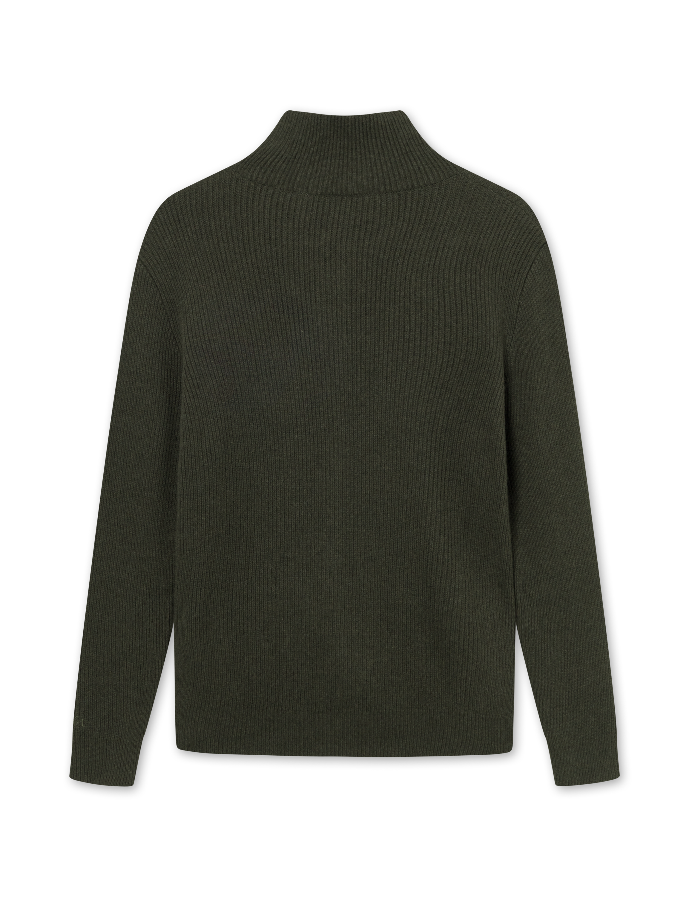 Foret Marsh Rib Zip Neck Knit, Dark Moss