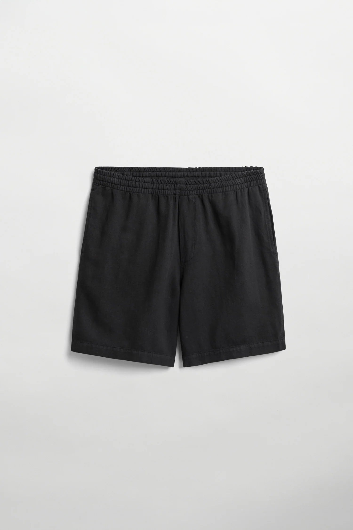 Elvine Ryan Linen Shorts, Black