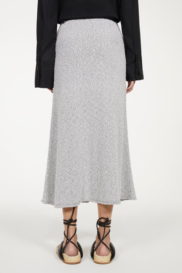 Rodebjer Flora knitted skirt, grey melange