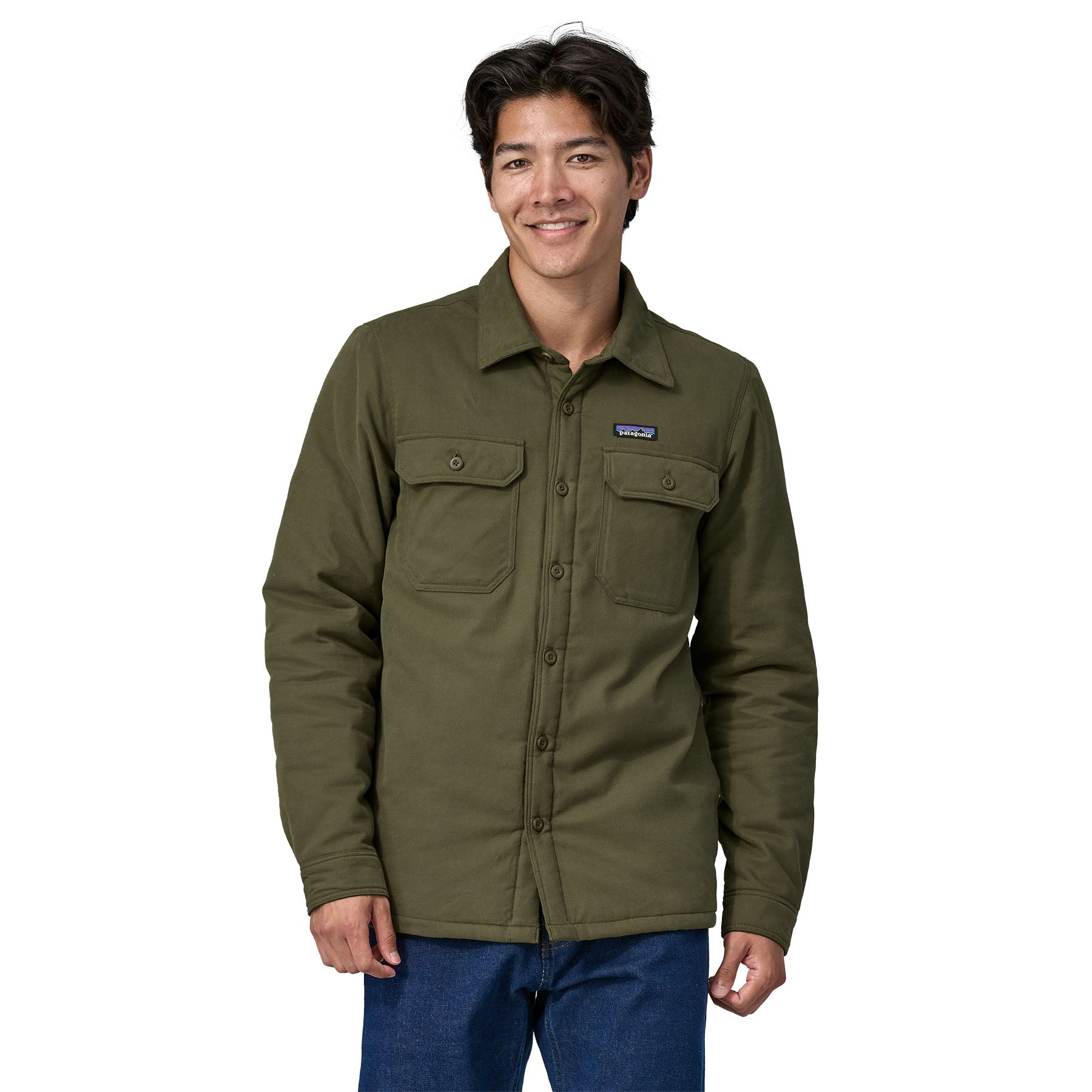 Patagonia Men's Insulated Organic Cotton Midweight Fjord Flannel Shirt, Green