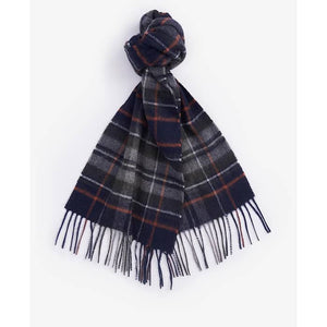 Barbour New Check Tartan Scarf, Navy / Ginger