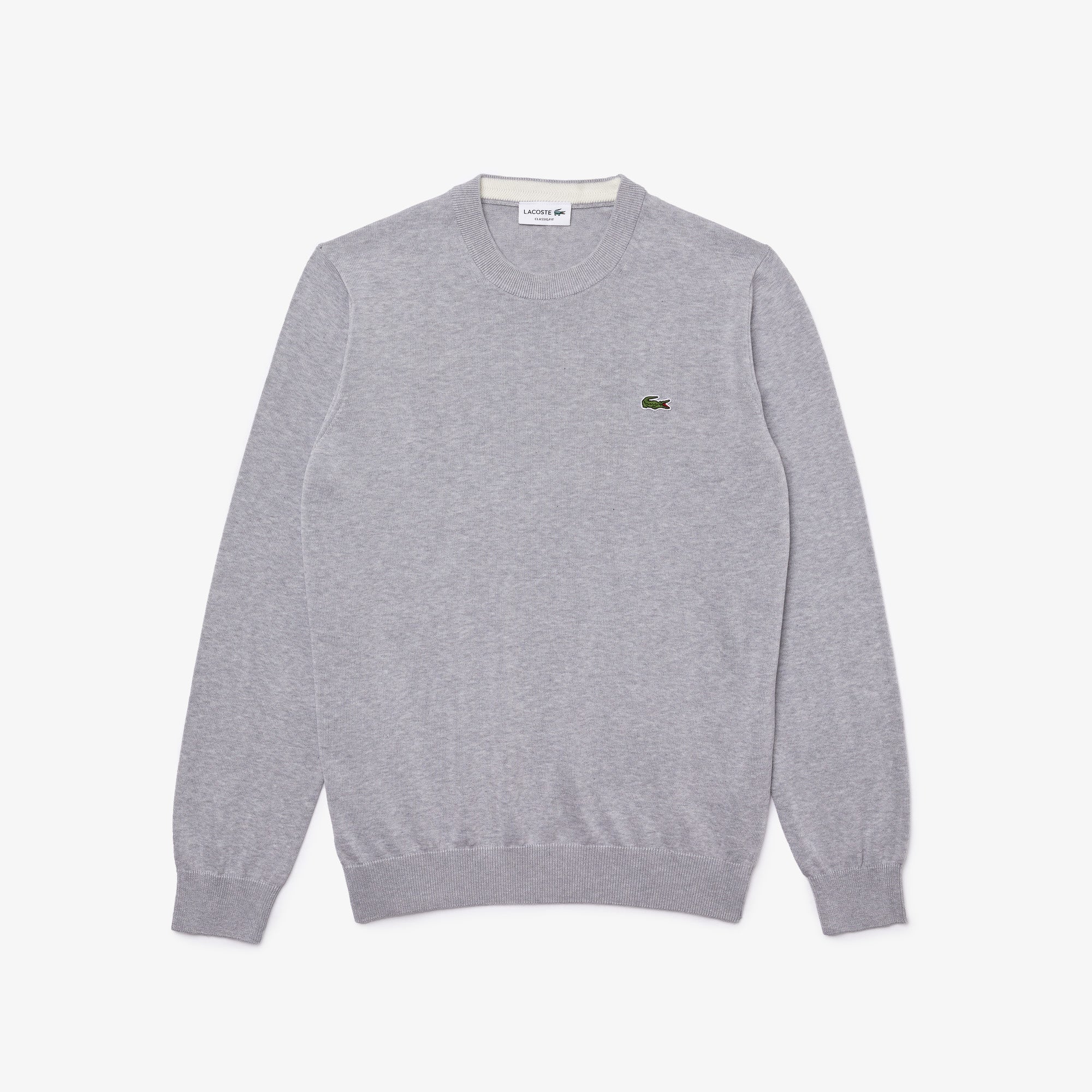 Lacoste Men's Organic Cotton Crew Neck Sweater - Grey